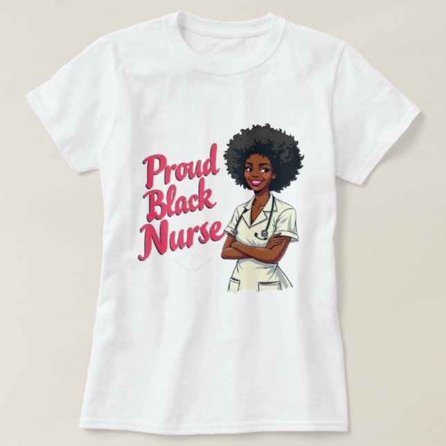 T-shirt Conception d'appréciation pour infirmière noire fi (Design devant)