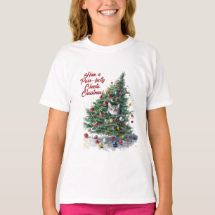 T-shirt Conception d'arbre de Noël à aquarelle Chaos de ch