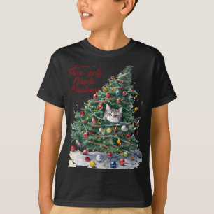 T-shirt Conception d'arbre de Noël de chaos de chat T Shir