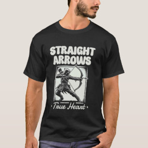 T-shirt Conception d'arc d'archer à flèches droites à cœur
