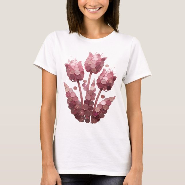 T-shirt Conception d'art abstrait argent frappant (Devant)