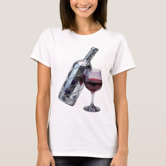 T-shirt Conception d'art abstrait argenté CRISP (Devant)