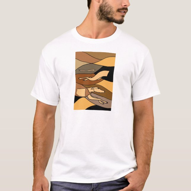 T-shirt Conception d'art abstrait de chien de lévrier (Devant)