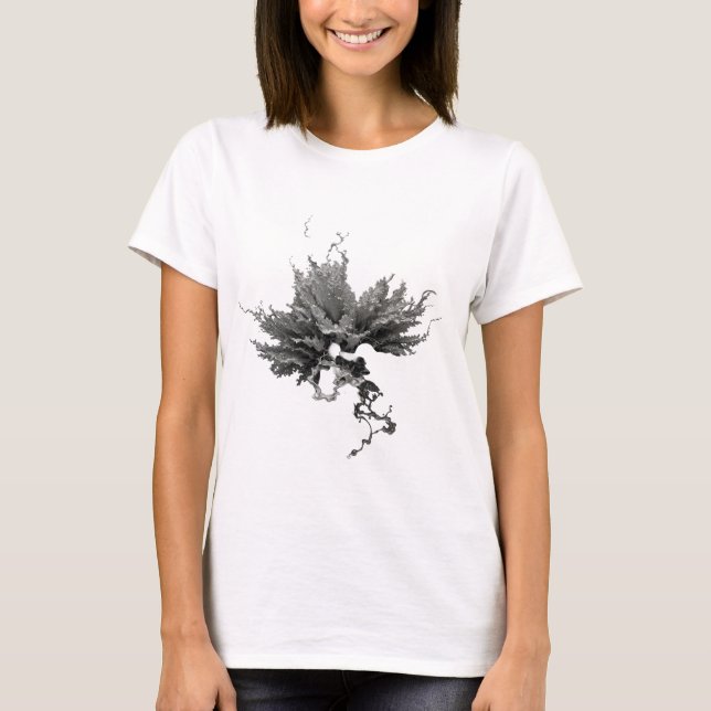 T-shirt Conception d'art abstrait en argent frappant (Devant)