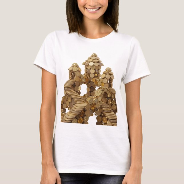 T-shirt Conception d'art abstrait en or Statement (Devant)