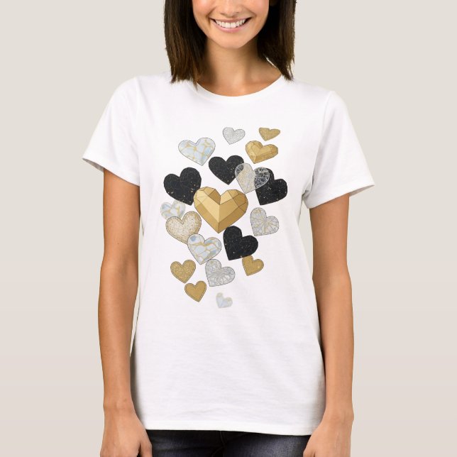 T-shirt Conception d'art abstrait gris iconique (Devant)