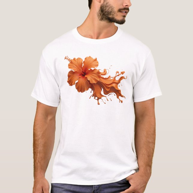 T-shirt Conception d'art abstrait personnalisée de fleur o (Devant)