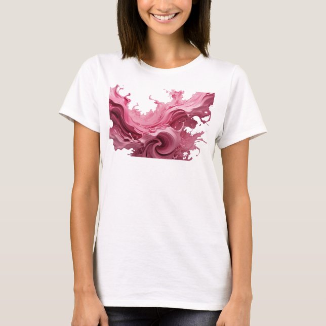 T-shirt Conception d'art abstrait rose EDGE (Devant)