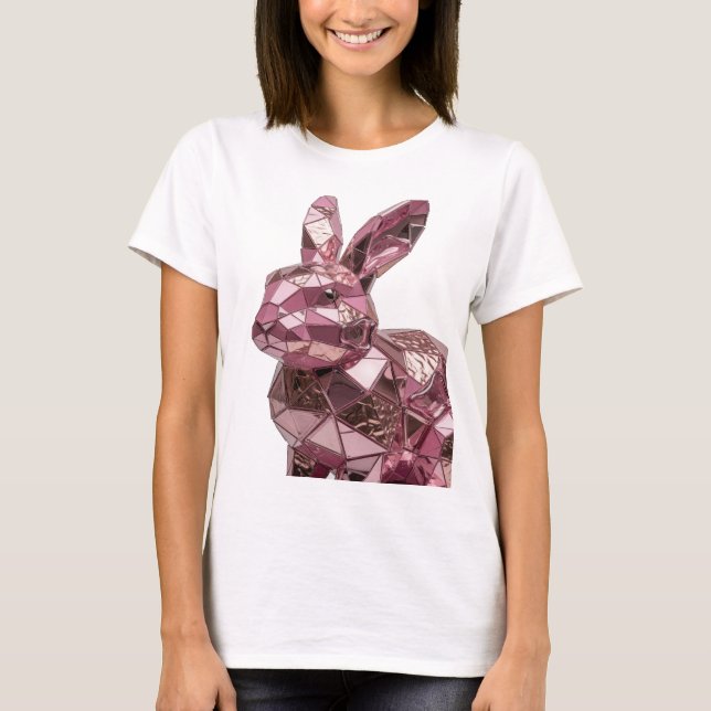 T-shirt Conception d'art abstrait rose iconique (Devant)