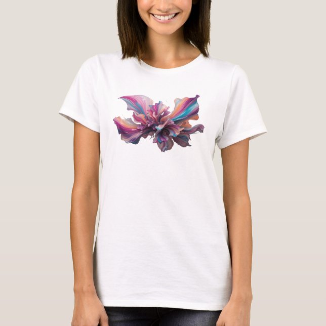 T-shirt Conception d'art abstrait rose saisissant (Devant)