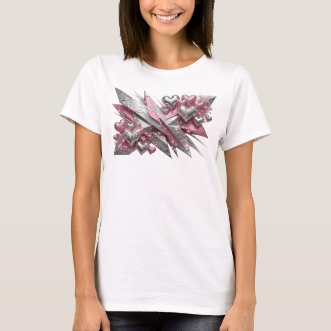 T-shirt Conception d'art abstrait rouge ÉDITORIAL (Devant)