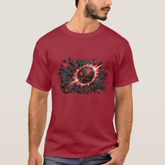 T-shirt Conception d'art comique de balle de football expl