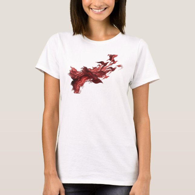 T-shirt Conception d'art contemporain d'oiseaux abstraits  (Devant)