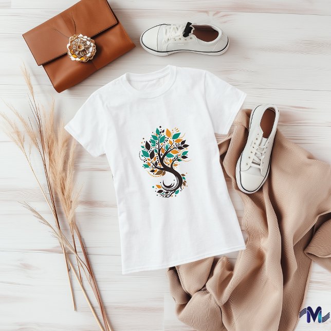 T-shirt Conception d'art d'arbre coloré abstrait (Créateur téléchargé)