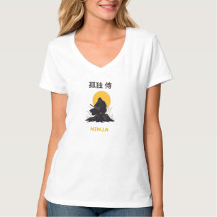 T-shirt Conception d'art de ninja samouraï solitaire