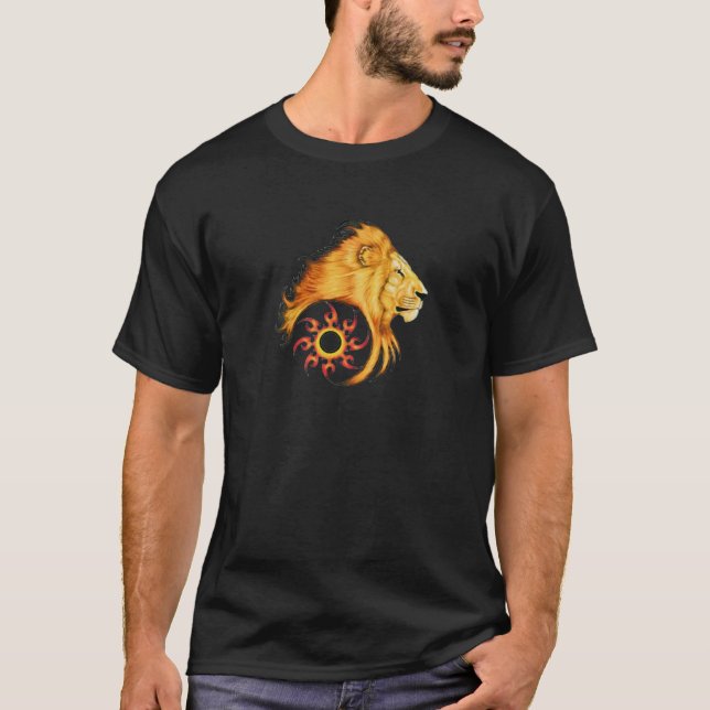 T-shirt Conception d'art de tatouage de lion (Devant)