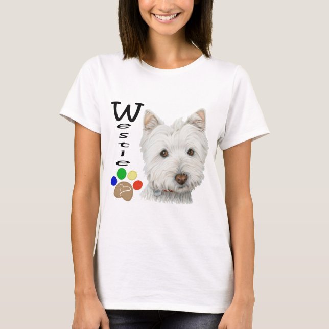 T-shirt Conception d'art d'empreinte de patte de chien de (Devant)