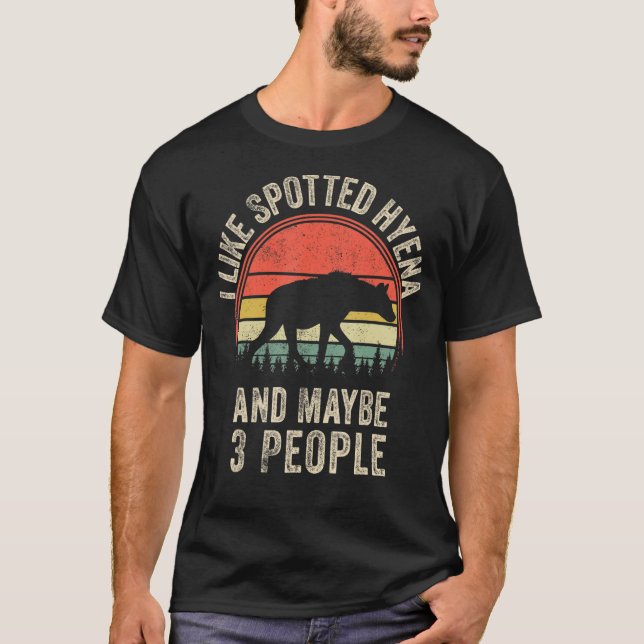 T-shirt Conception d'art graphique drôle d'hyène tachetée  (Devant)