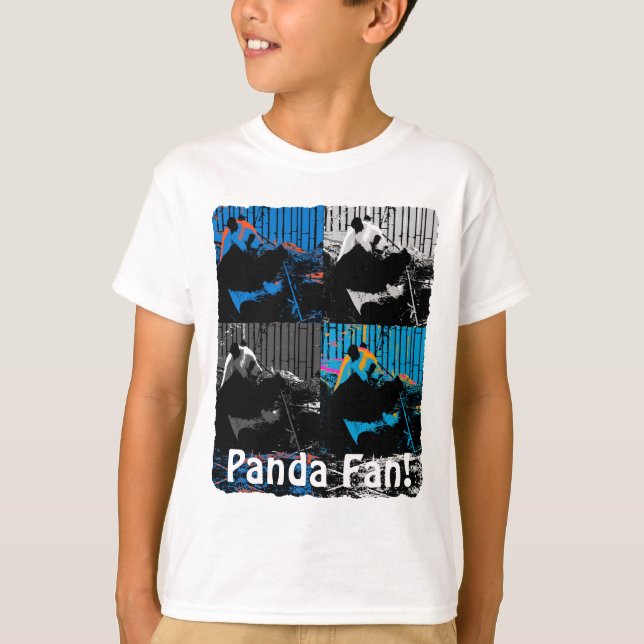 T-shirt Conception d'art moderne multi-panneaux d'ours Pan (Devant)
