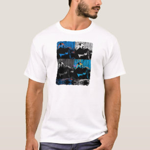 T-shirt Conception d'art moderne multi-panneaux d'ours Pan