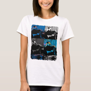 T-shirt Conception d'art moderne multi-panneaux d'ours Pan