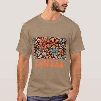 T-shirt Conception d'artiste de l'État du Kansas Illustrat