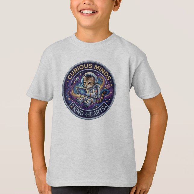 T-shirt Conception d'astronaute de chat mignon voyage lié  (Devant)