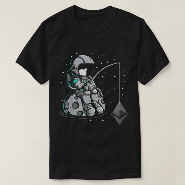 T-shirt Conception d'astronaute pêchant pour Ethereum (Design devant)