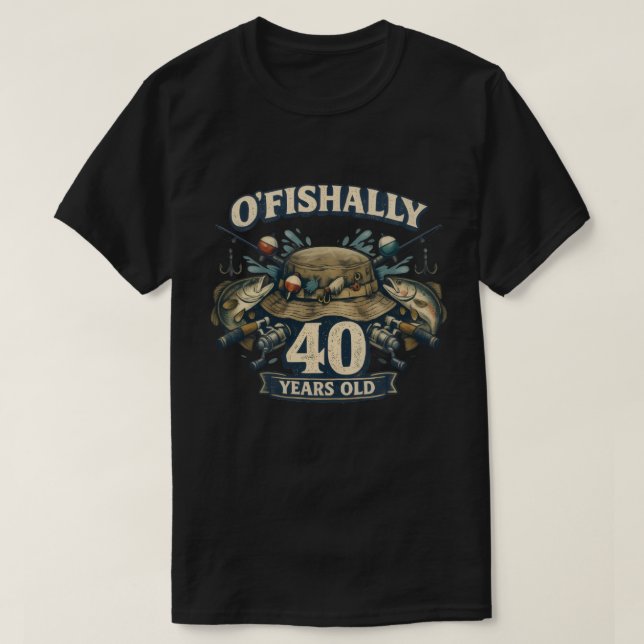 T-shirt Conception de 40 ans de pêche officielle (Design devant)