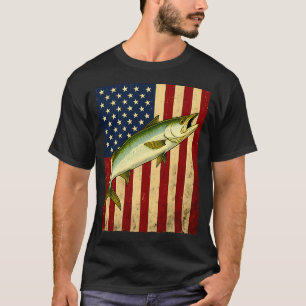 T-shirt Conception de badge de pêche Mahi Mahi drapeau amé