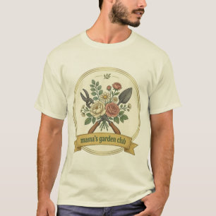 T-shirt Conception de badge du club de jardin de Mama Vint