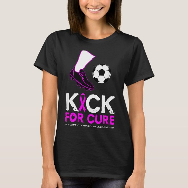 T-shirt Conception de ballon de football Kick For Cure Can (Devant)