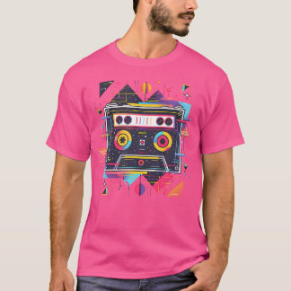 T-shirt Conception De Bande De Cassette Géométrique 90S Rb