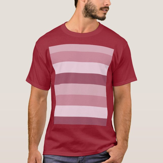 T-shirt Conception de bandes de tons de couleur rose  (Devant)