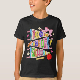 T-shirt Conception de bannière colorée pour les 100 jours