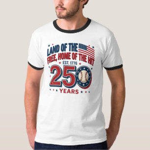 T-shirt Conception de baseball USA Terre de liberté 250 an
