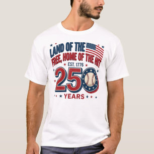 T-shirt Conception de baseball USA Terre de liberté 250 an