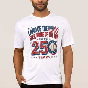 T-shirt Conception de baseball USA Terre de liberté 250 an