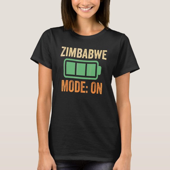 T-shirt Conception de batterie en mode Zimbabwe (Devant)