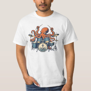 T-shirt Conception de batteur de pieuvre personnalisé