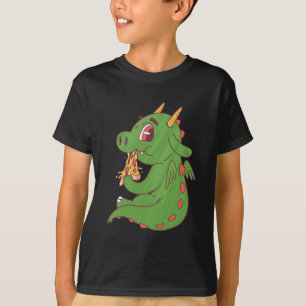 T-shirt Conception de bébé dragon mangeant une délicieuse 
