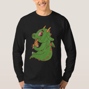 T-shirt Conception de bébé dragon mangeant une délicieuse