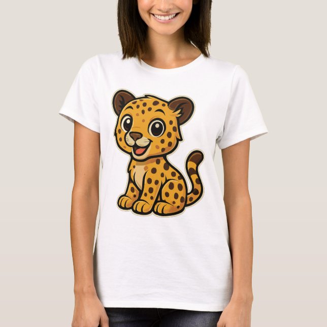 T-shirt Conception de bébé guépard (Devant)