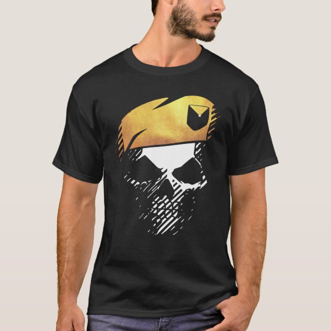 T-shirt Conception de béret tactique de soldat de crâne mi (Devant)