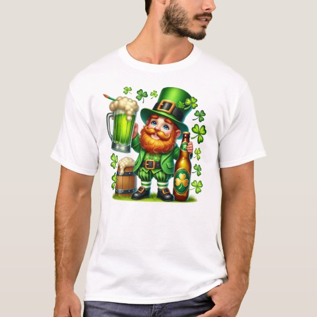 T-shirt Conception de bière de lutin de la Saint-Patrick-6 (Devant)