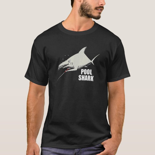 T-shirt Conception de billard Pool Shark pour joueur de bi (Devant)