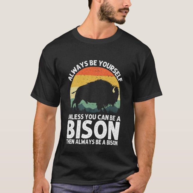 T-shirt Conception de bison cool pour hommes femmes amateu (Devant)