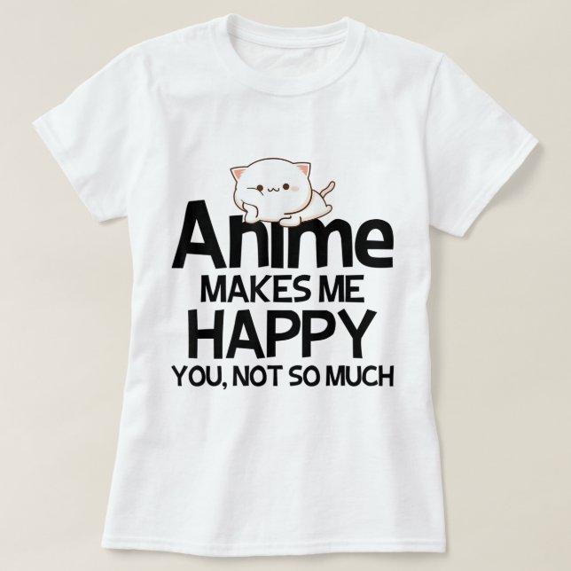 T-shirt Conception de blague de chat anime Kawaii mignonne (Design devant)