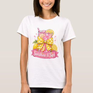 T-shirt Conception de boisson à pois estivale Sunshine and