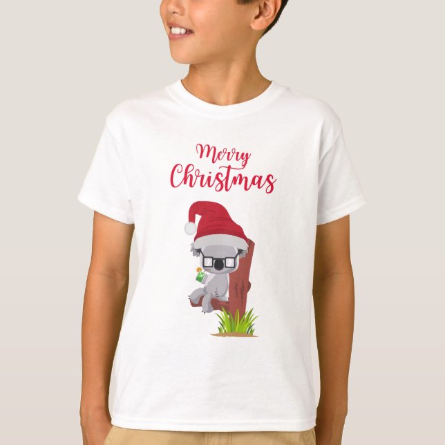 T-shirt Conception de boisson de Noël Cute Koala en Austra (Devant)